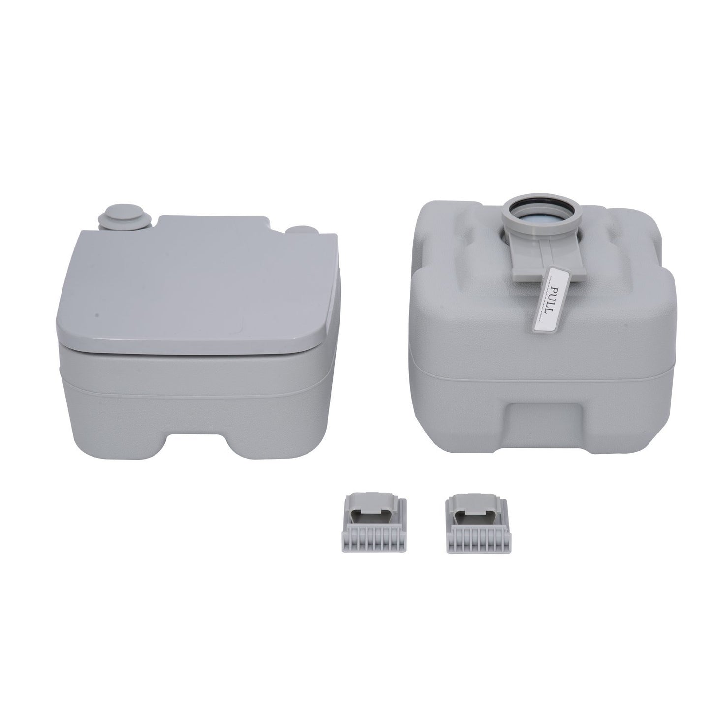 Portable camping toilet with chemical function