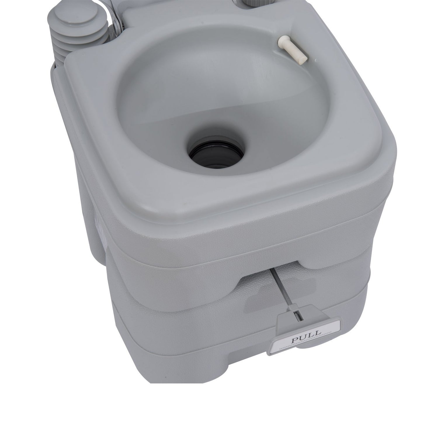 Portable camping toilet with chemical function