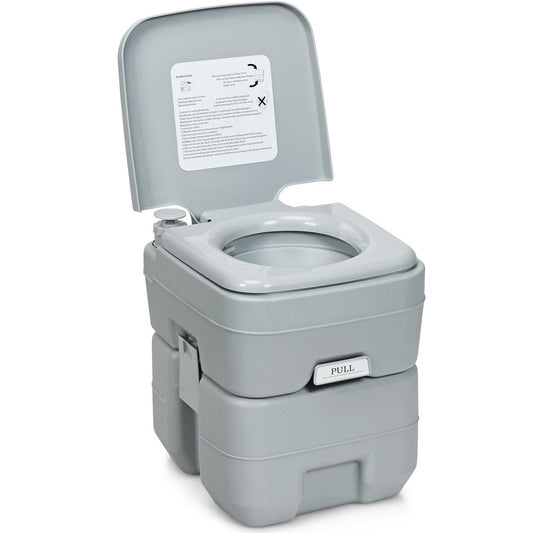 Camping toilet, travel toilet, mobile toilet, portable outdoor toilet, 20 L, grey