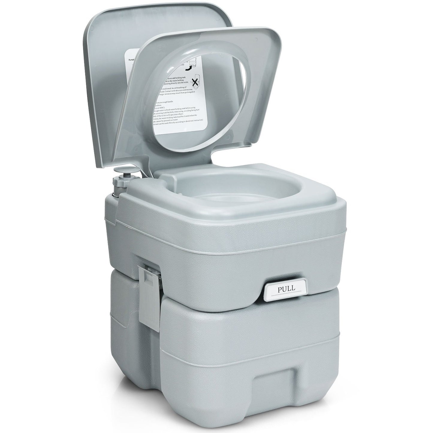 Camping toilet, travel toilet, mobile toilet, portable outdoor toilet, 20 L, grey