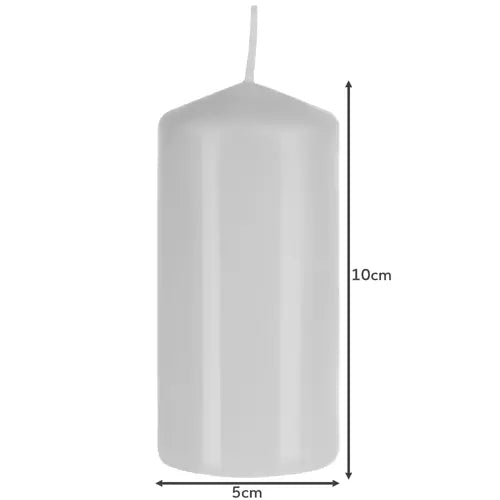 Candle cylinder white - set of 8 pcs.