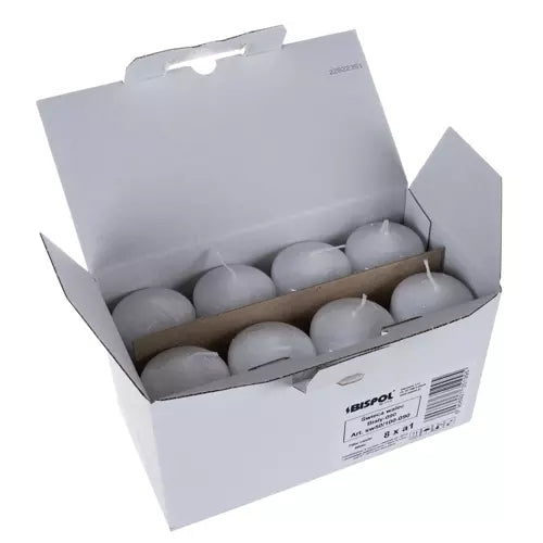 Candle cylinder white - set of 8 pcs.