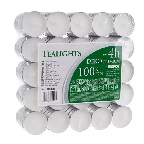 Candles / tea lights 4h - set of 100 pieces