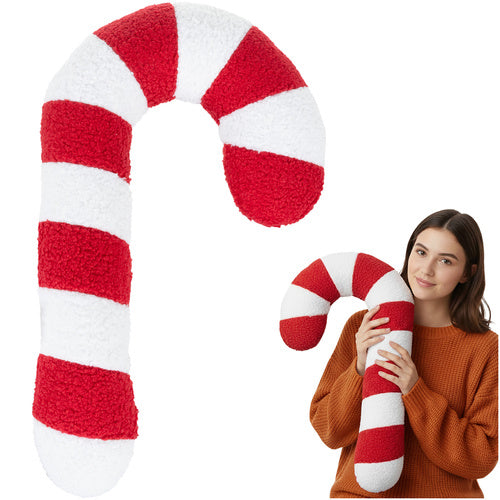 Candy Cane Pillow – Red & White Christmas Decoration