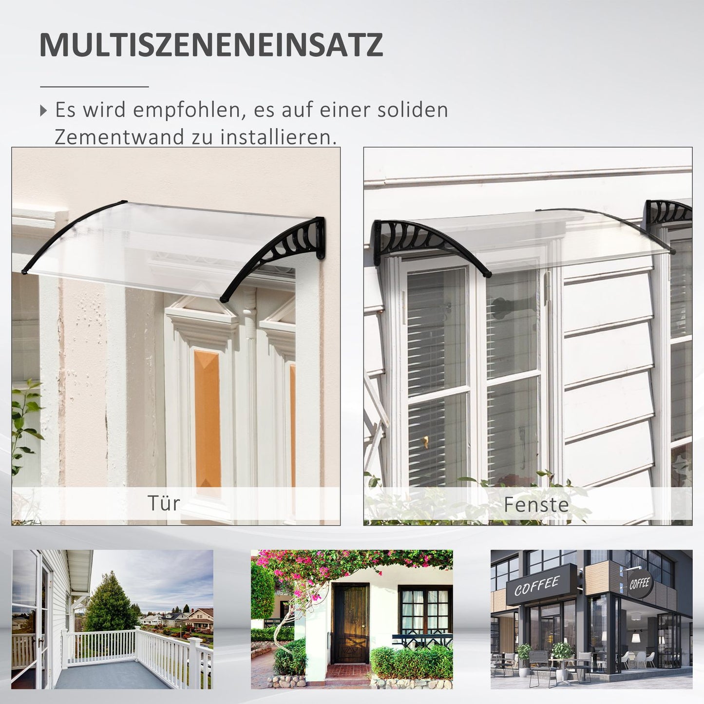 Wave-shaped exterior door made of polycarbonate, UV protected, 90x150cm