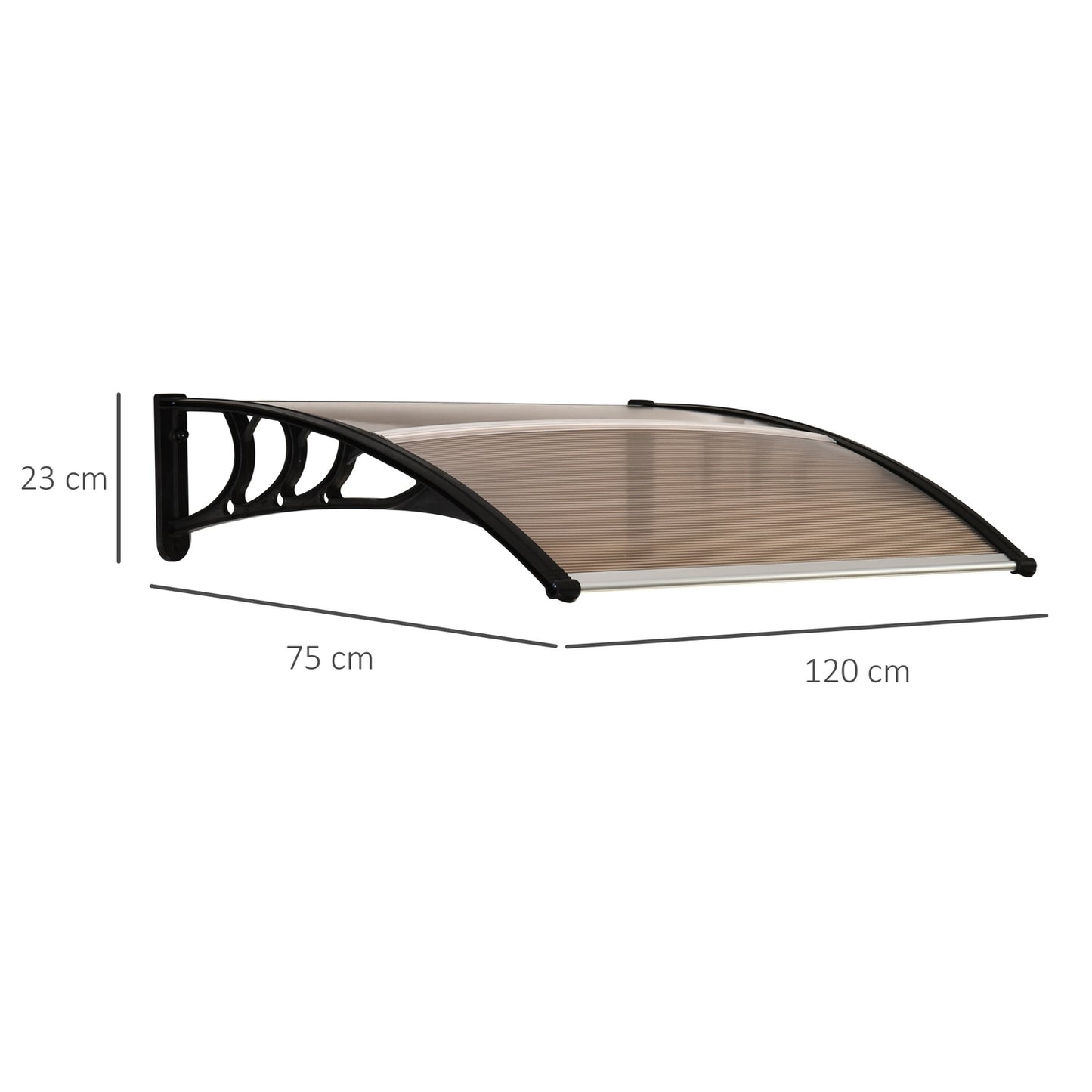 Weather-resistant exterior door in polycarbonate, brown, 120x75cm