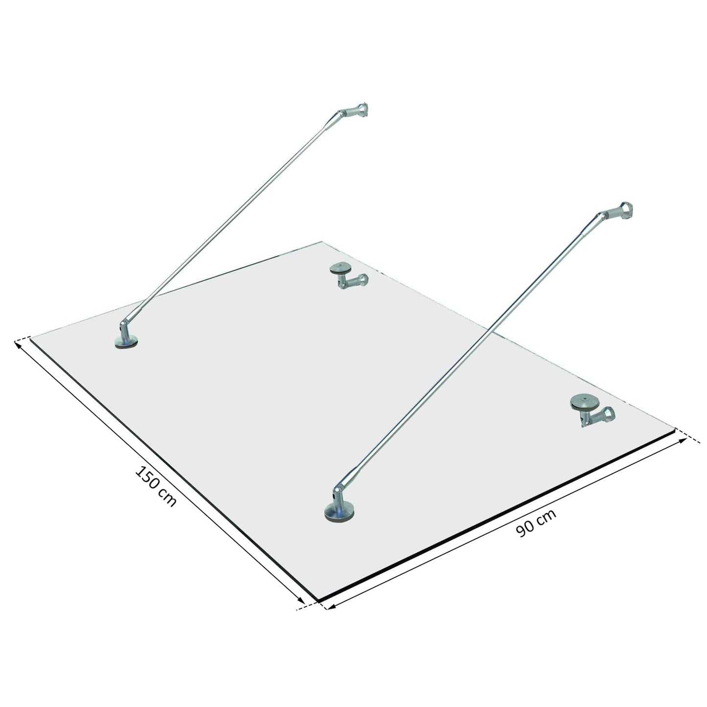 Tempered Glass Door Cover - 304 Stainless Steel, Multiple Sizes