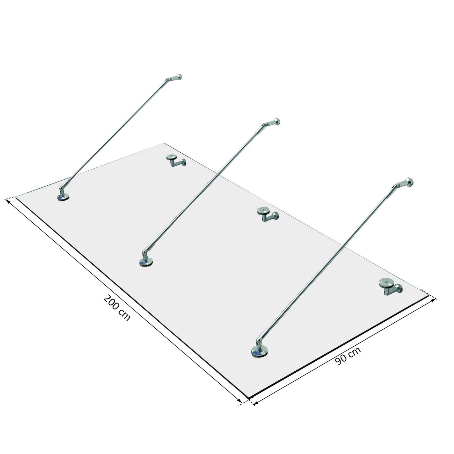 Glass chapel - Safety glass, Stainless Steel, 200x90 cm