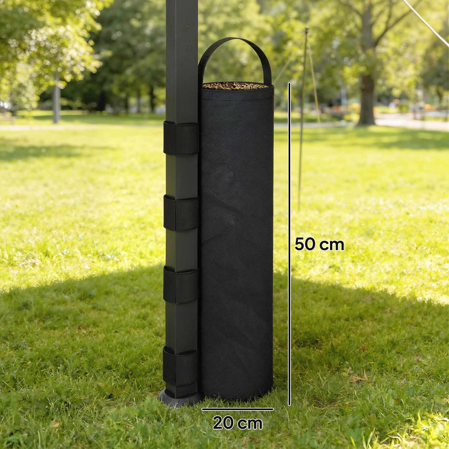Canopy Weight Bags, 8-Pack, 600D Oxford, No Sand, Black
