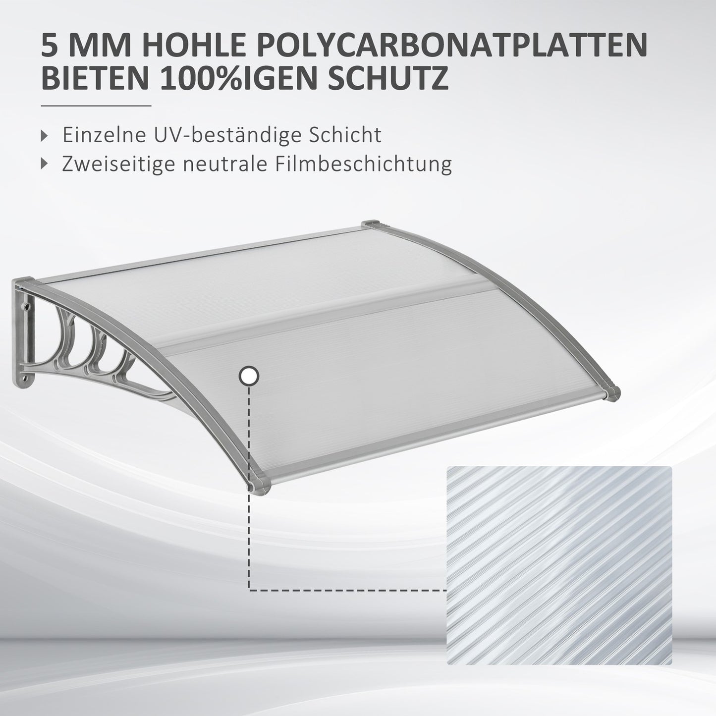 Front door canopy 100x75 cm UV & weather protection