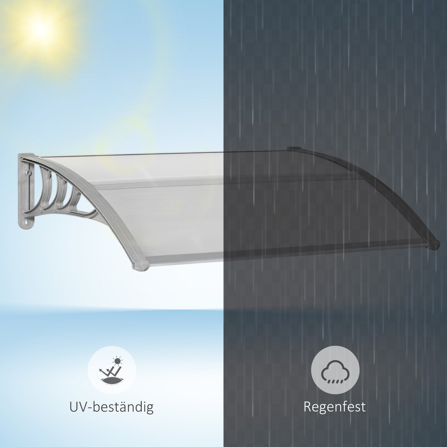 Front door canopy 100x75 cm UV & weather protection