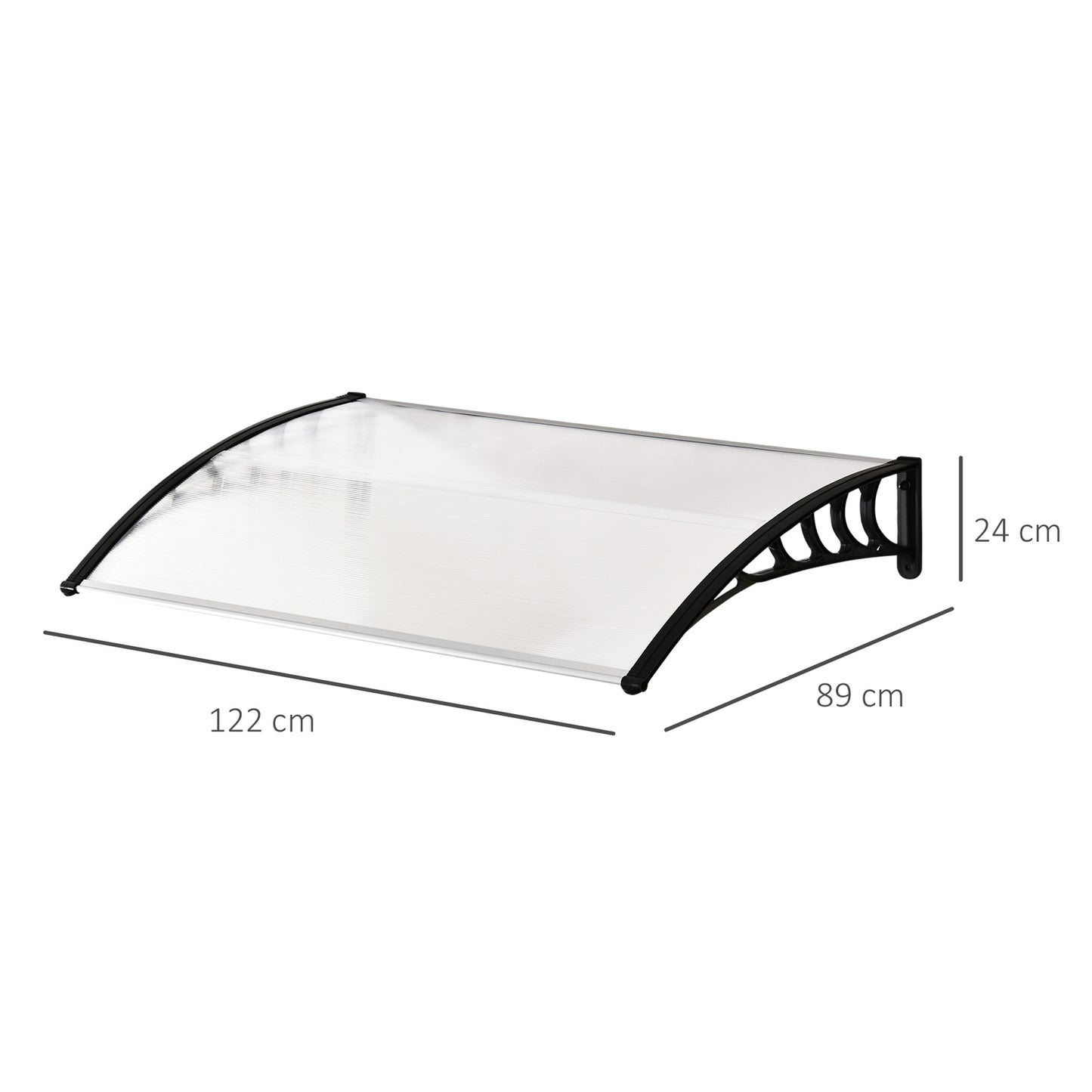 Arched front door in polycarbonate, UV and rain protection