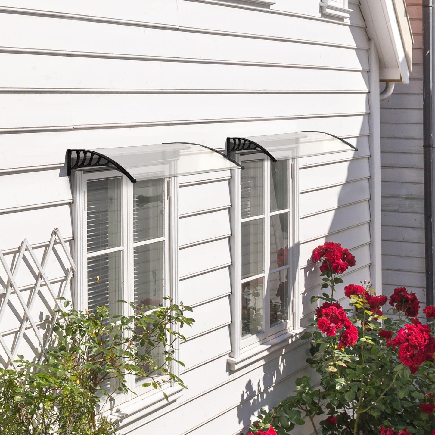 Arched front door in polycarbonate, UV and rain protection