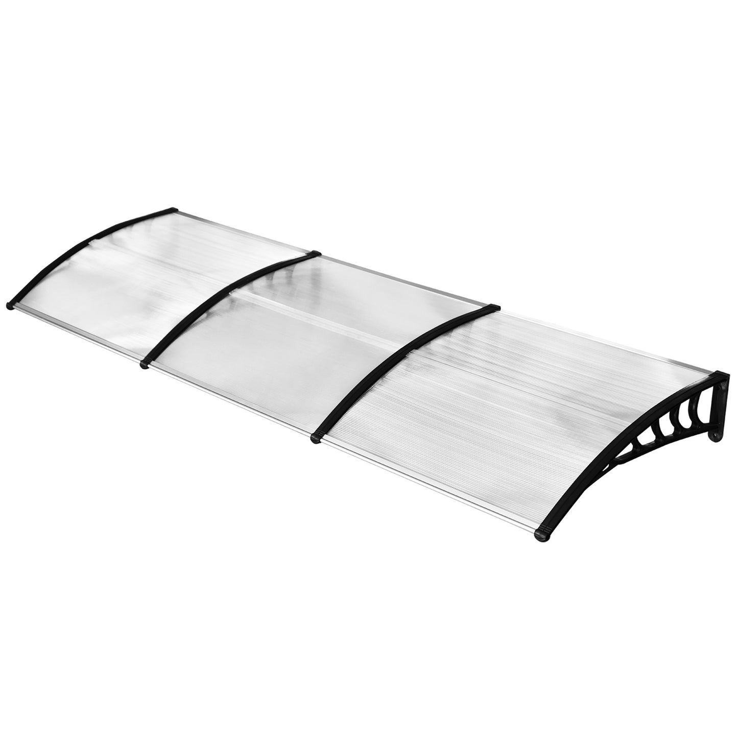 Arched front door roof, UV-protected polycarbonate, 90x295 cm