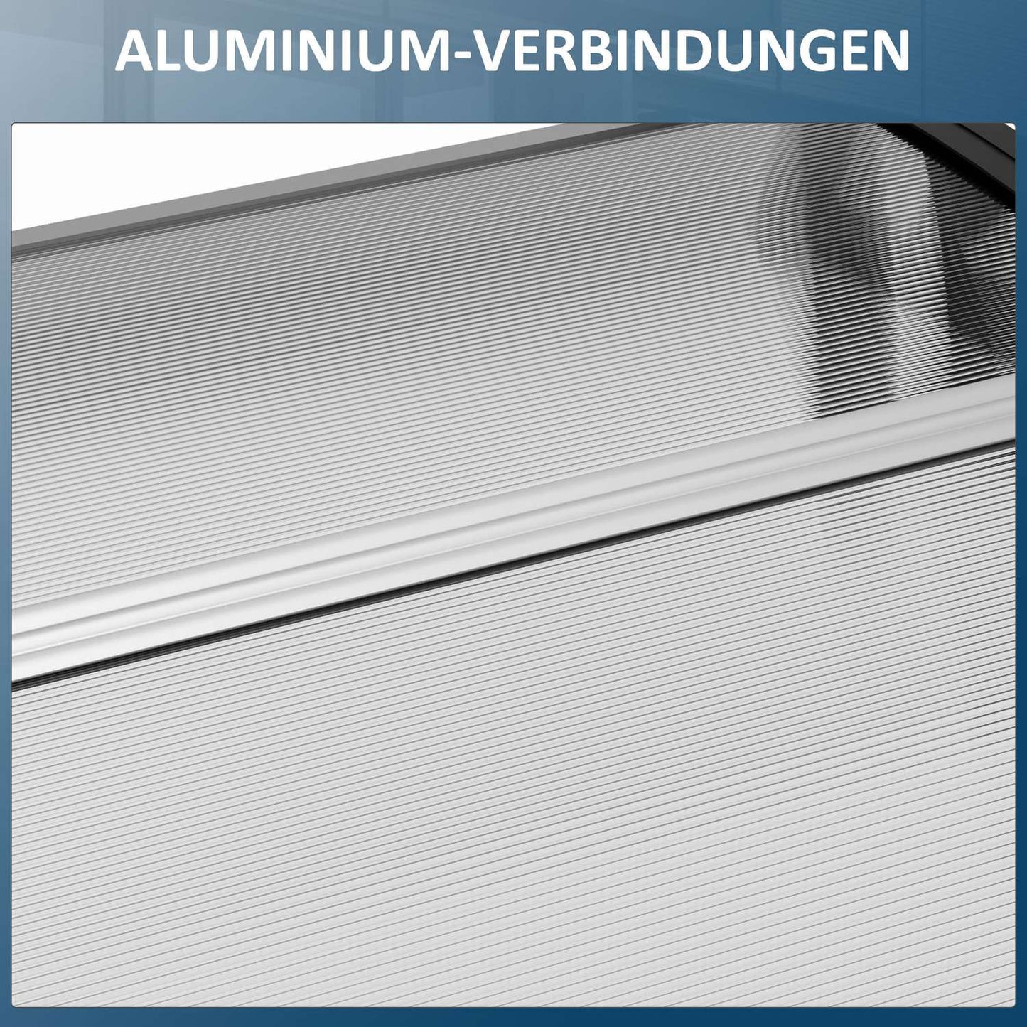 Arched front door roof, UV-protected polycarbonate, 90x295 cm
