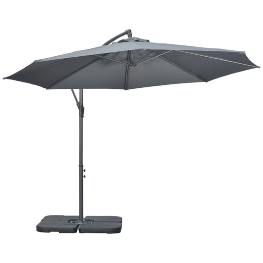 Cantilever Umbrella 2.92M steel, dark grey, wind resistant cover