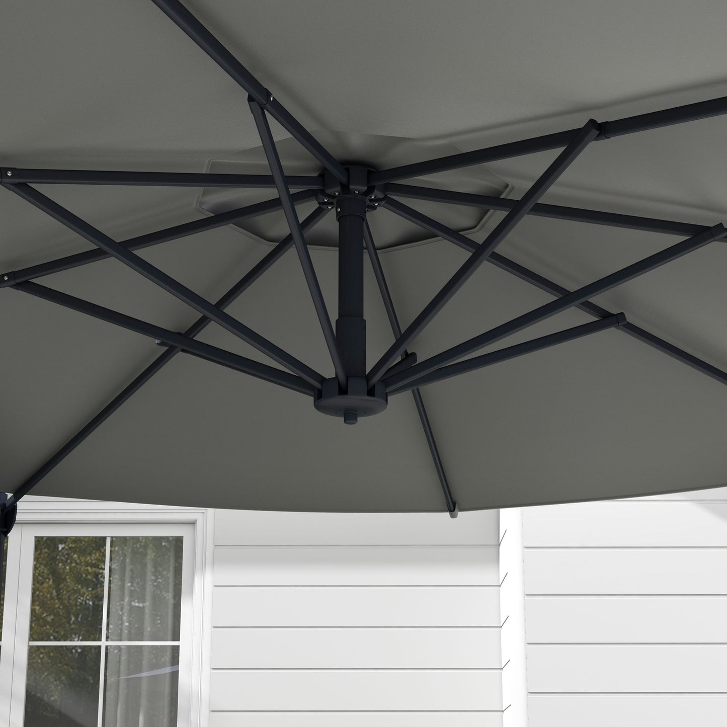 Cantilever 3m tilting parasol, rotating garden umbrella