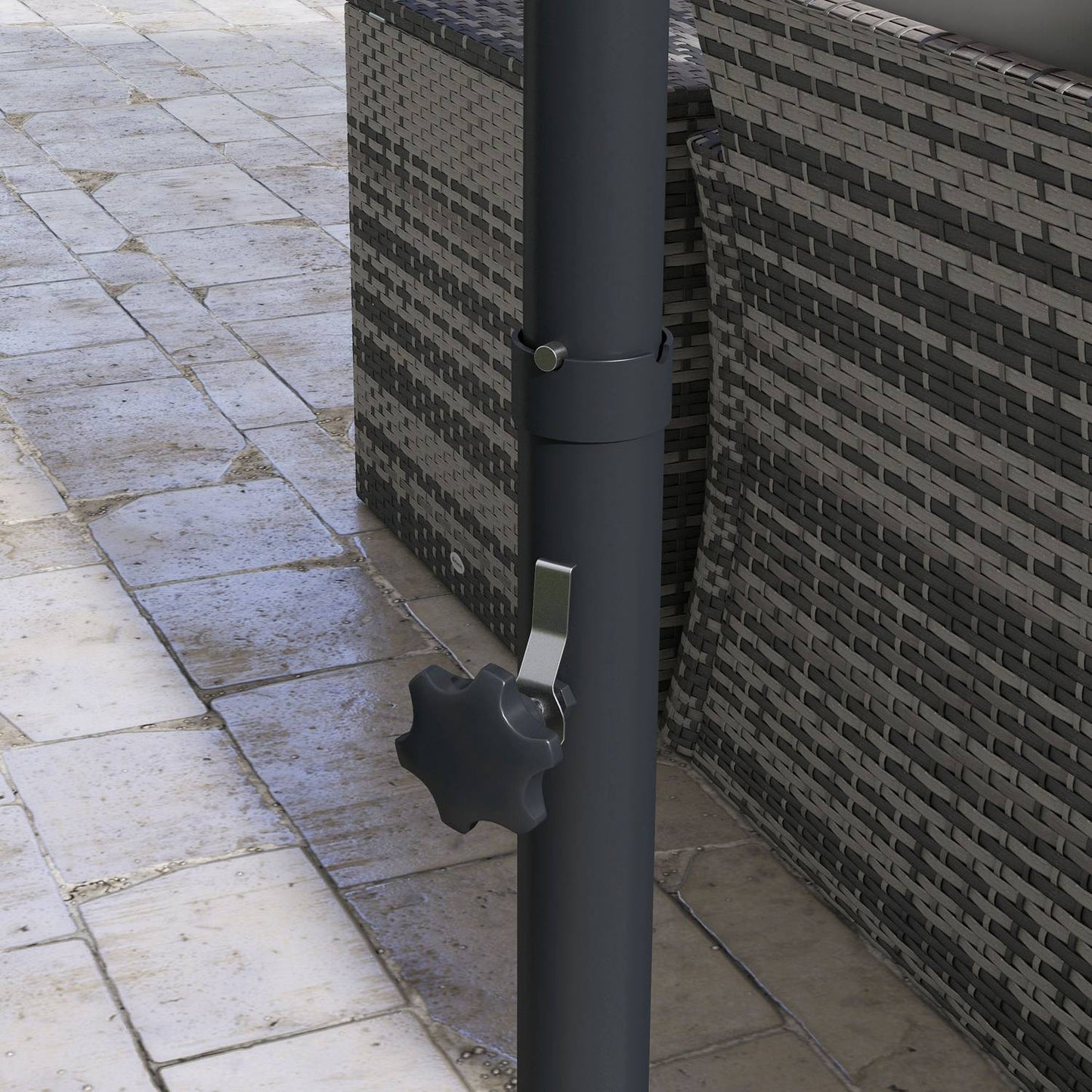 Cantilever 3m tilting parasol, rotating garden umbrella