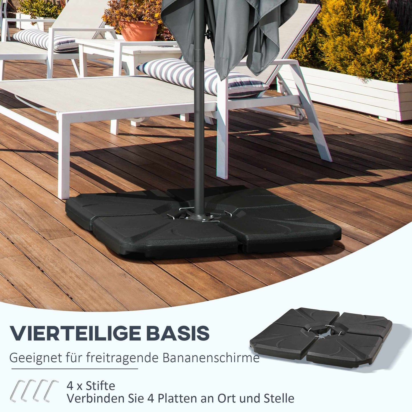 Cantilever Umbrella Base Weights, HDPE, 56kg Capacity