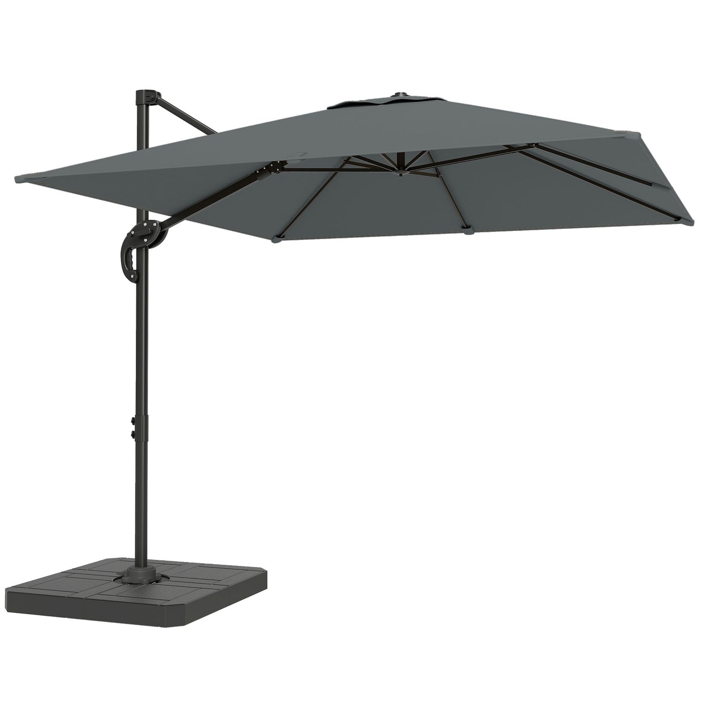 Cantilever Umbrella with Base Weights, UPF50+ Polyester