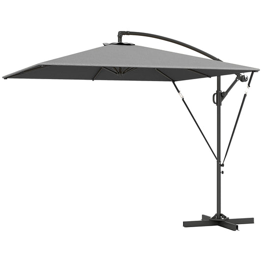Cantilever Parasol Ø260 cm, UV 50+, Water-repellent, Grey