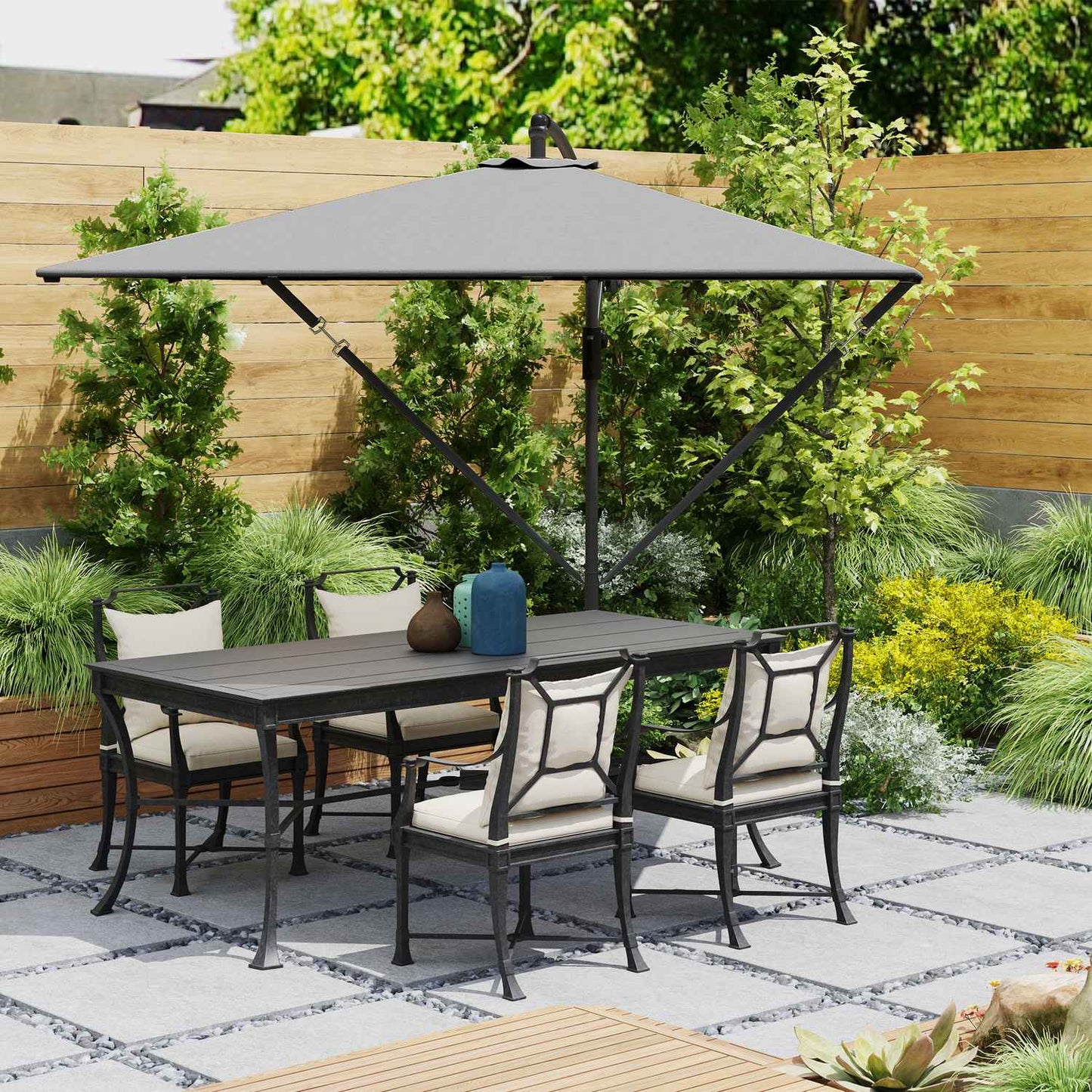 Cantilever Parasol Ø260 cm, UV 50+, Water-repellent, Grey