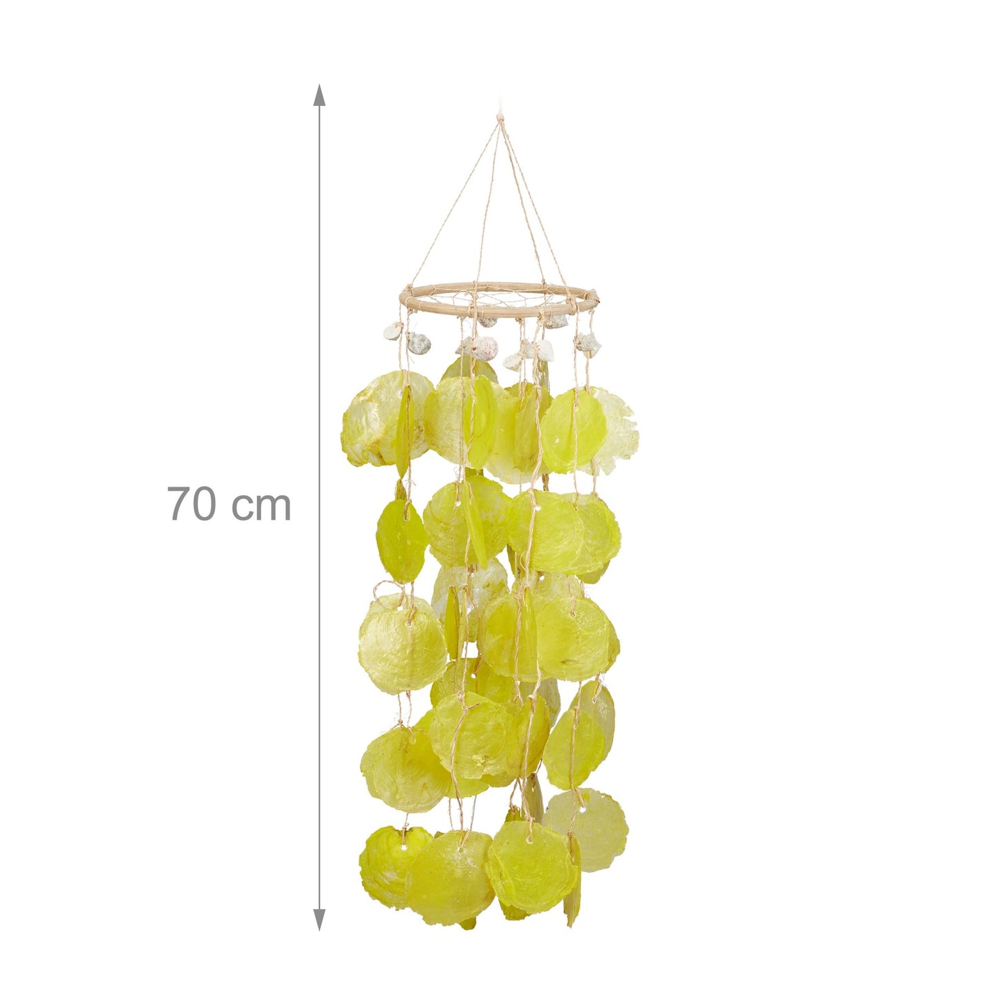 Capiz wind chime with dream catcher