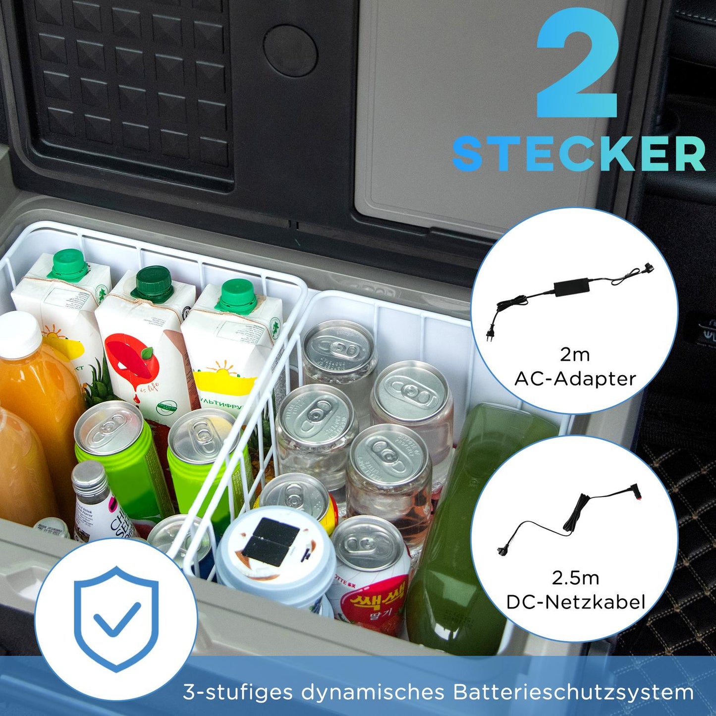 Car cooler 40L, LED, Compressor, Wheels, Dual Voltage