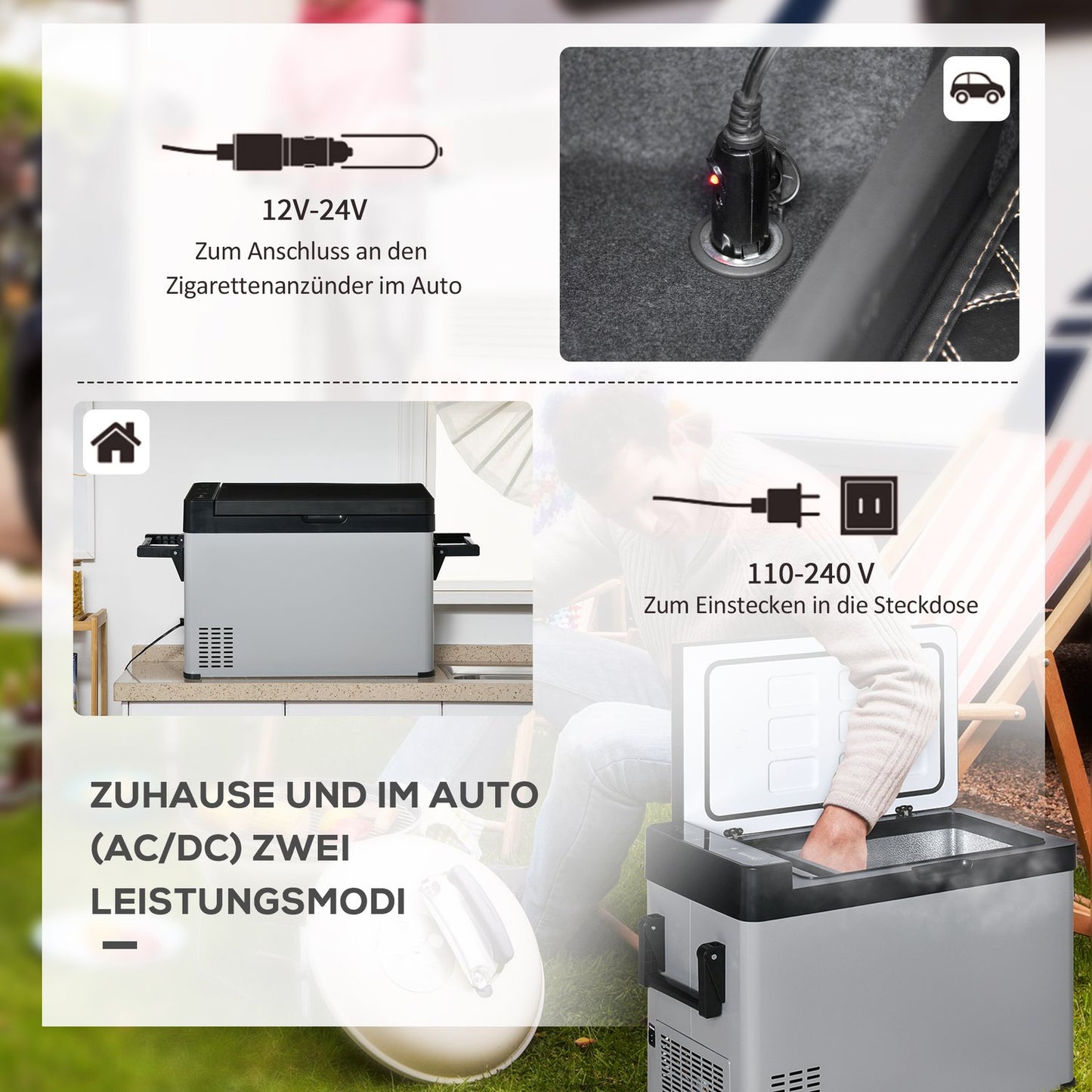 Car cooler 50L, LCD screen, Dual Mode, Portable