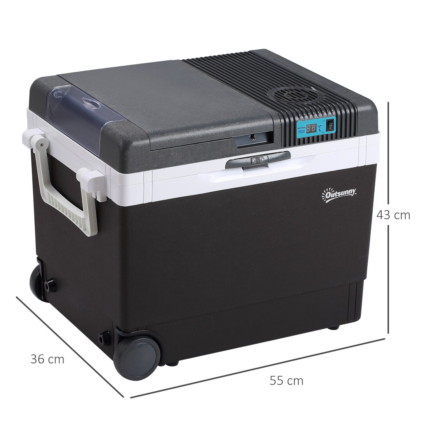 33L Car Fridge, Portable Mini Cooler Box - Grey