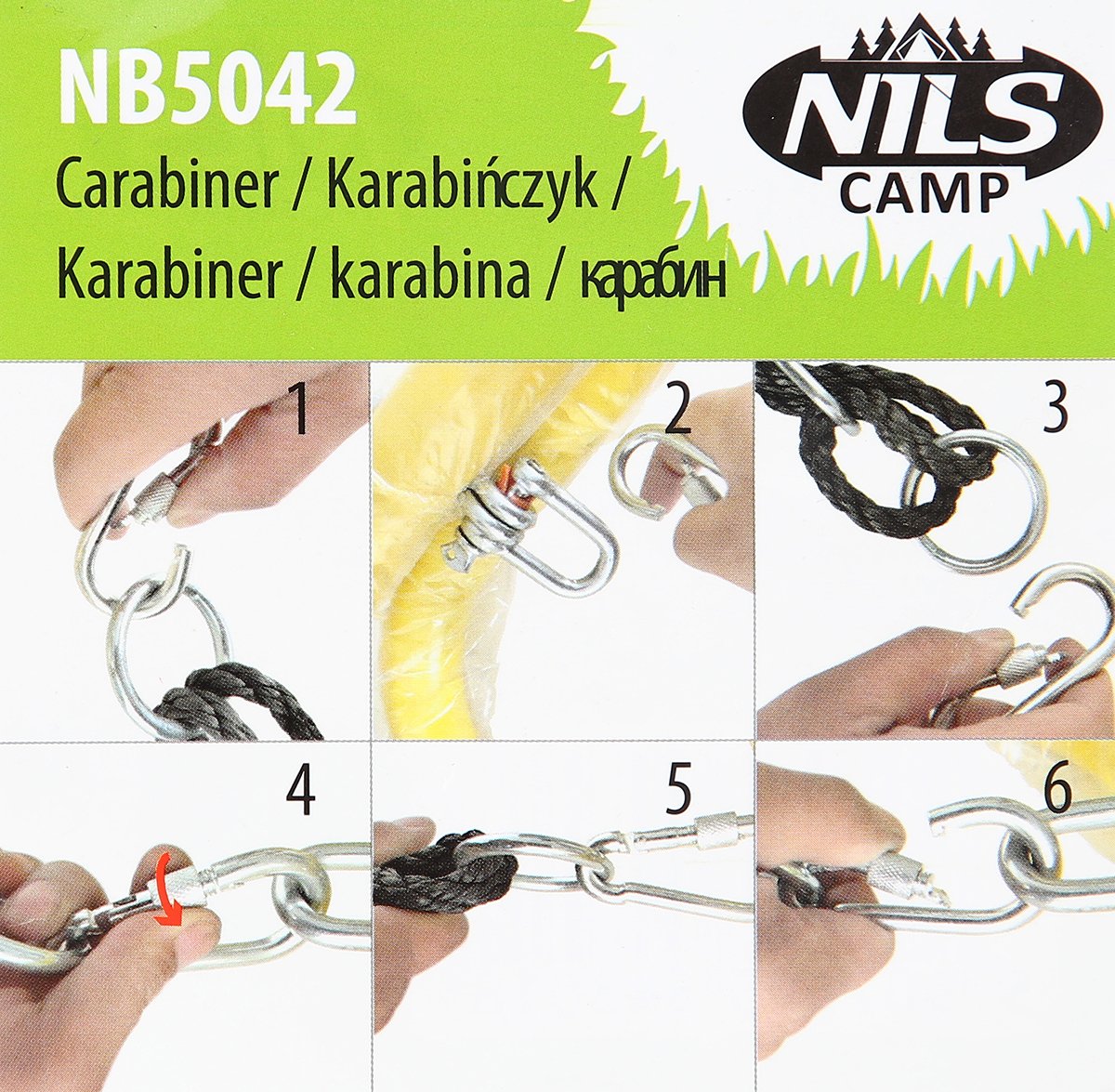 Carabiner Clip, M9 Size, Durable Metal