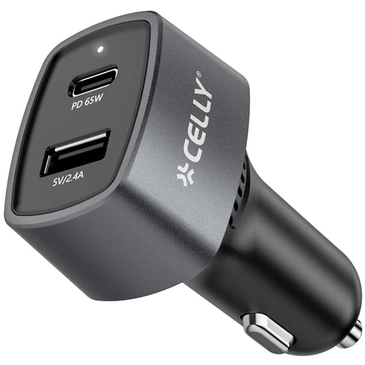 Car charger 1xUSB-C PD 1xUSB-A 65W