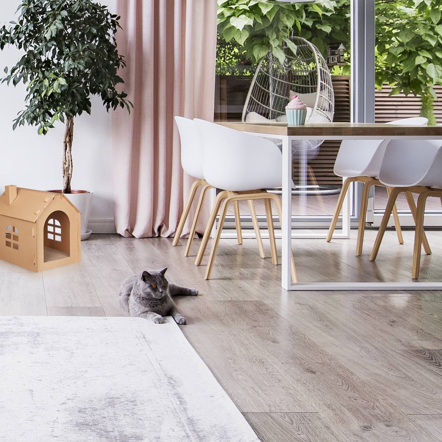 Cardboard Cat House Scratching Board