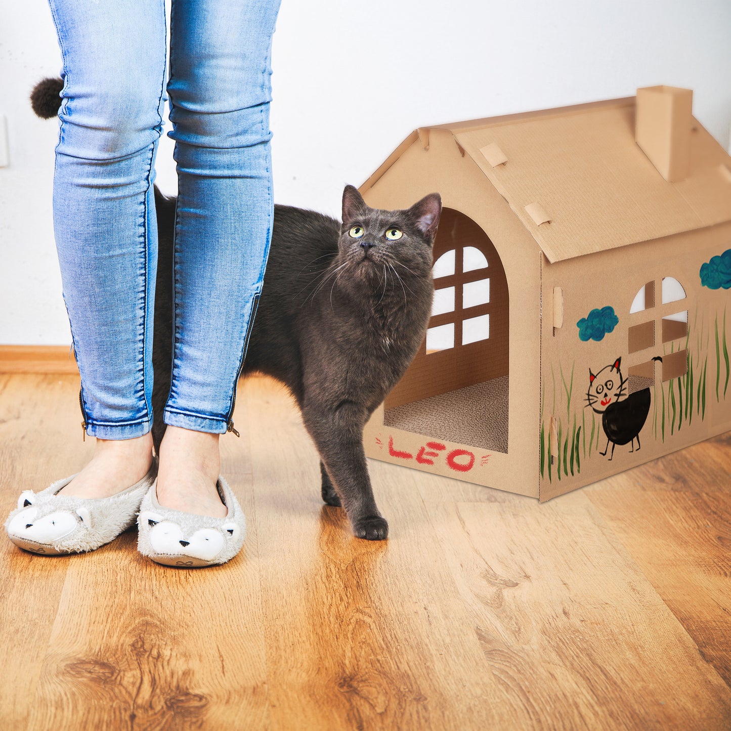 Cardboard Cat House Scratching Board