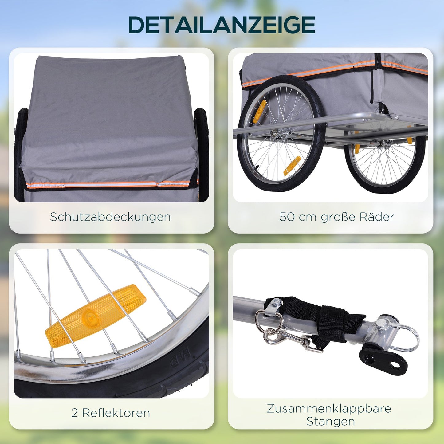 Bicycle cargo trailer - durable design that is easy to attach