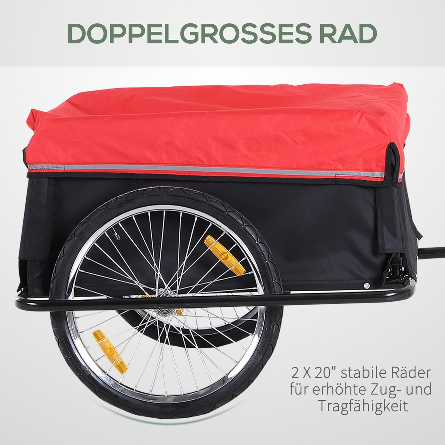 Cargo bike trailer - Transport tool, black and red