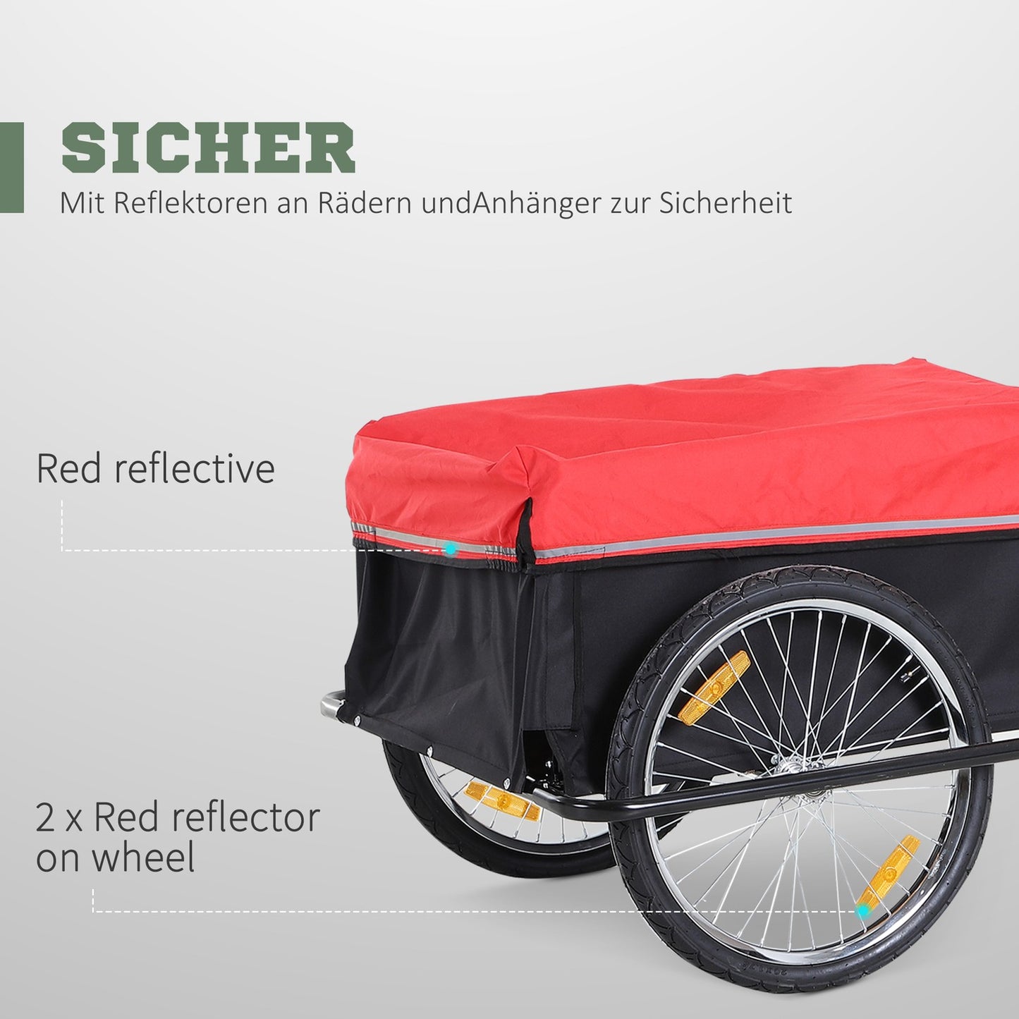 Cargo bike trailer - Transport tool, black and red