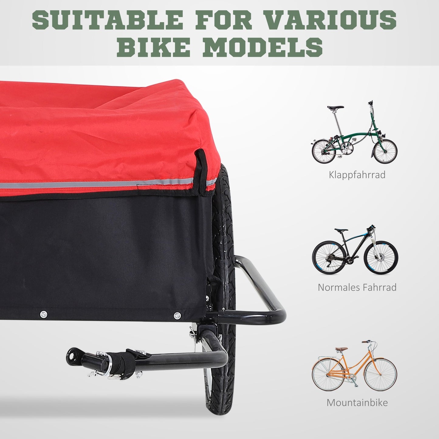 Cargo bike trailer - Transport tool, black and red
