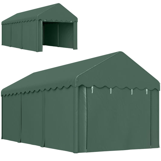 Car shelter 3x6m - UV resistant, waterproof, with doors