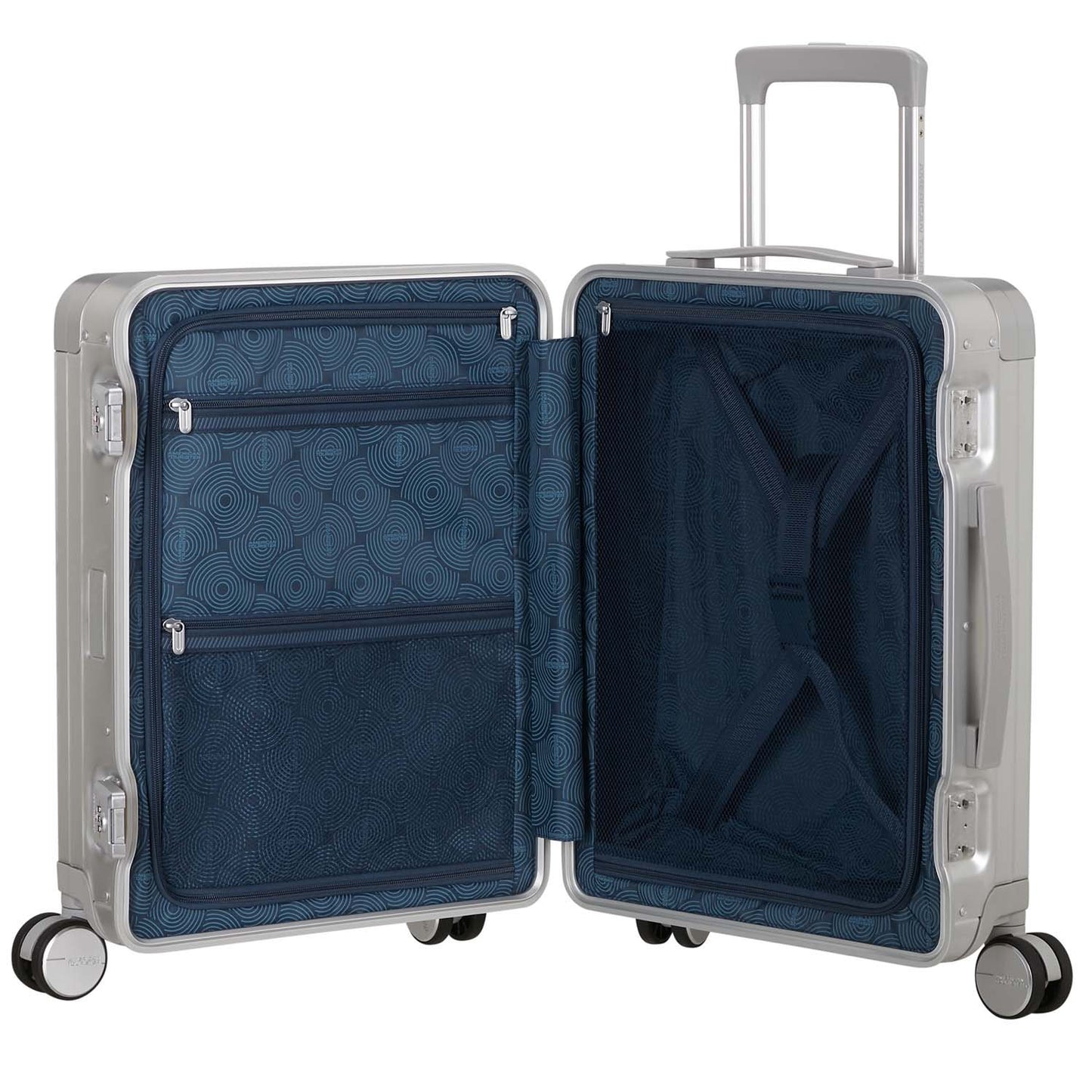 Carry-On Suitcase, Aluminum 55 cm, Silver