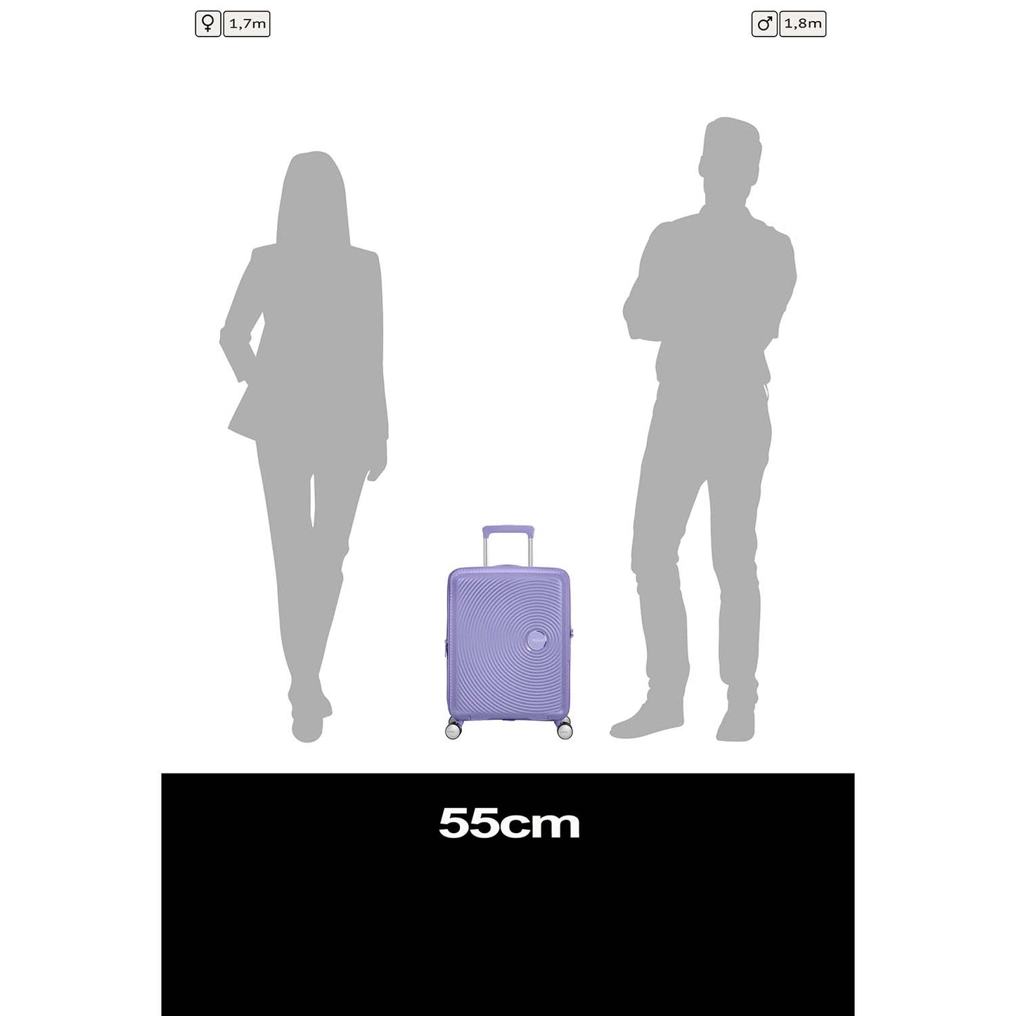Carry-On Suitcase, Expandable, 55cm, Lavender