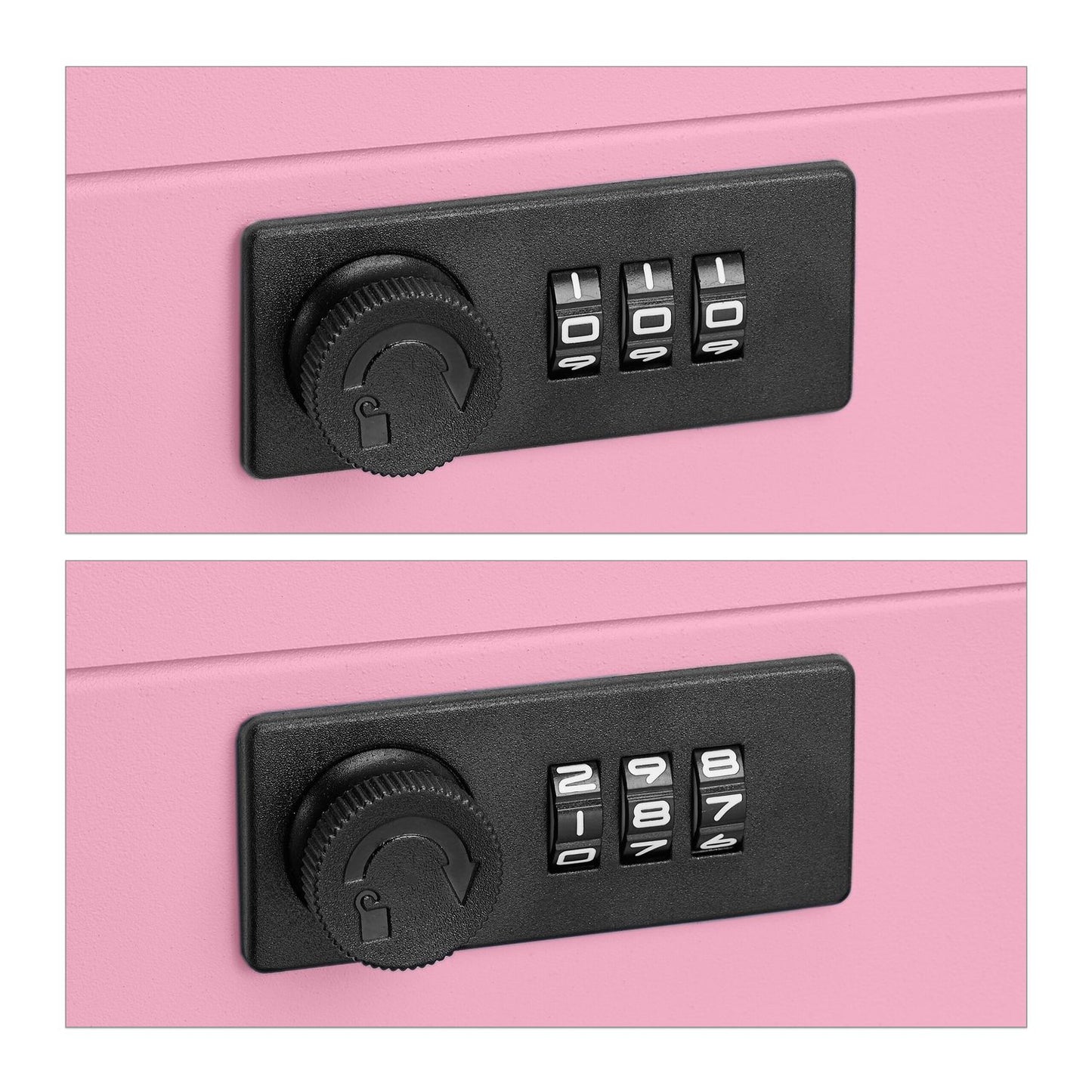 Cash Box with Combination Lock, Steel, 5-Compartment Tray