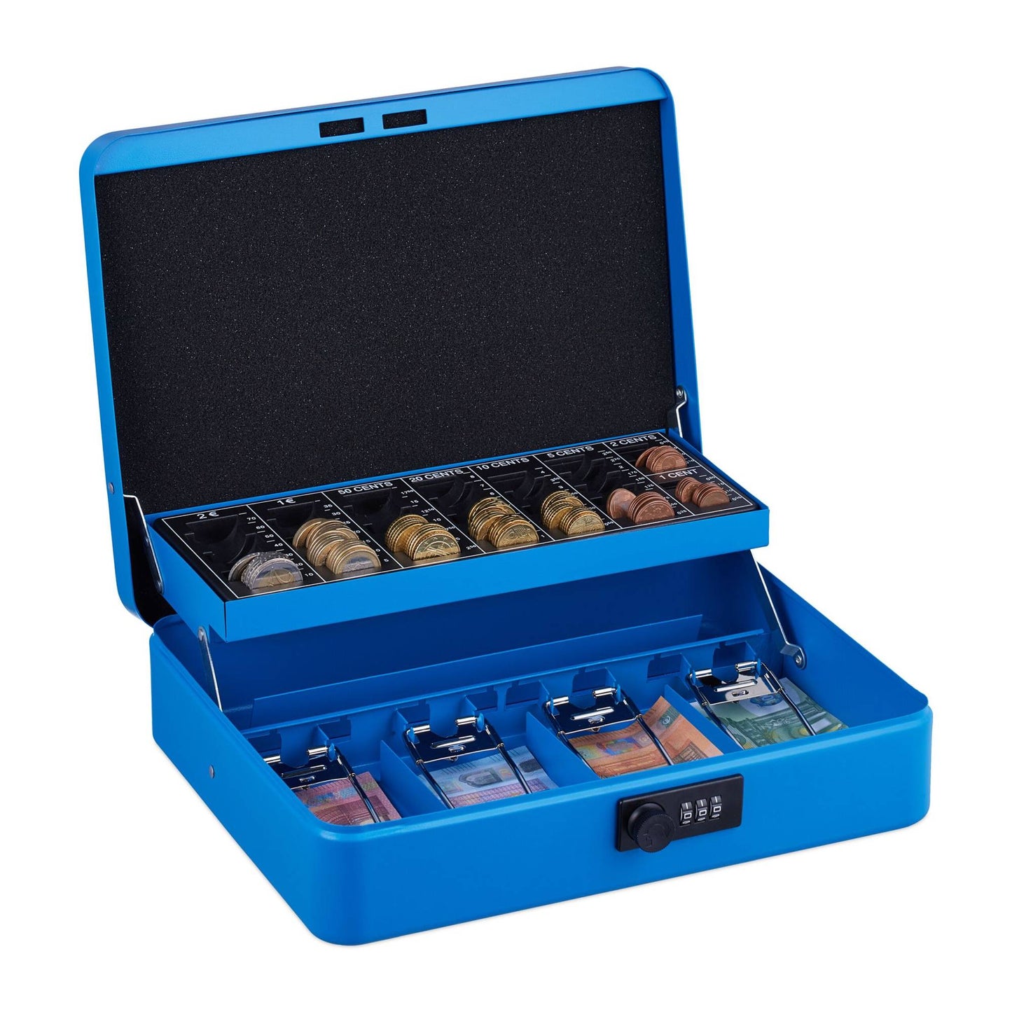 Cash drawer with combination