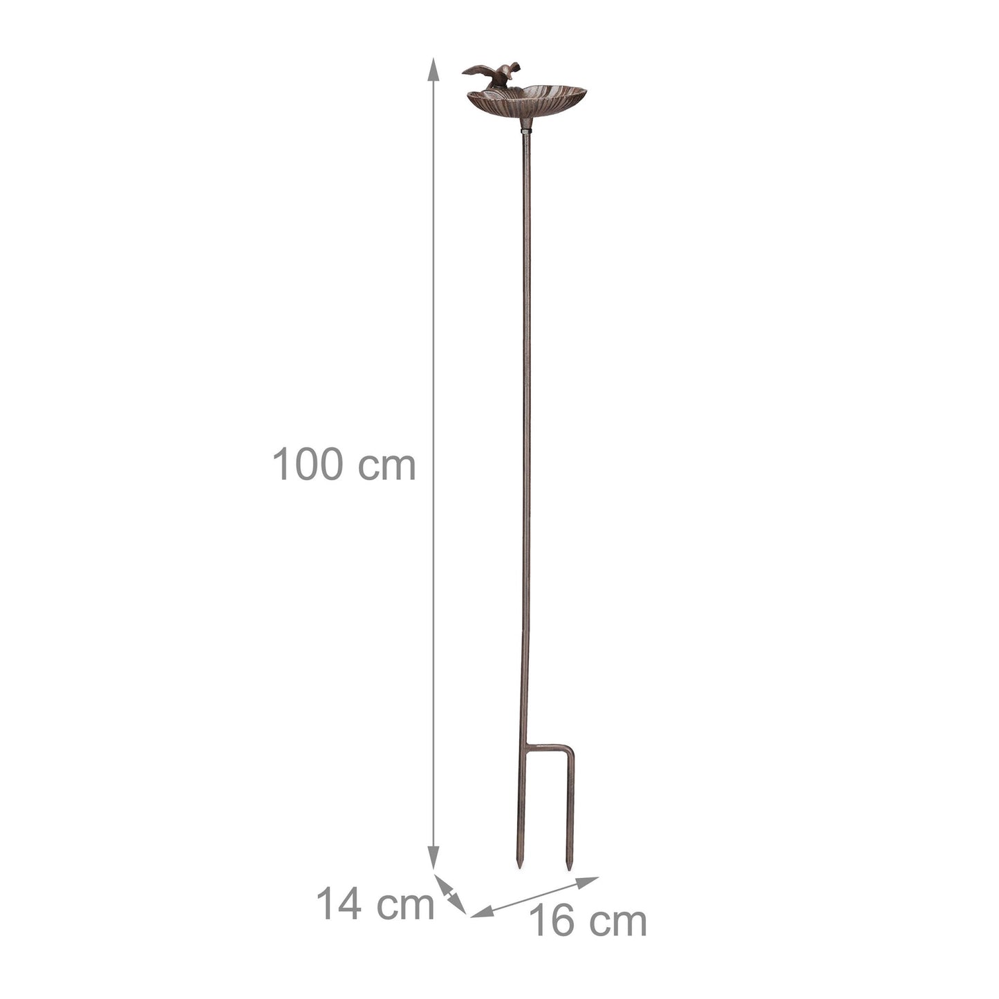 Cast-Iron Bird Bath with Stake