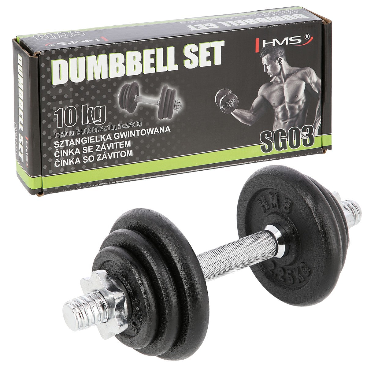 Cast Iron Dumbbell, 10 kg Weight