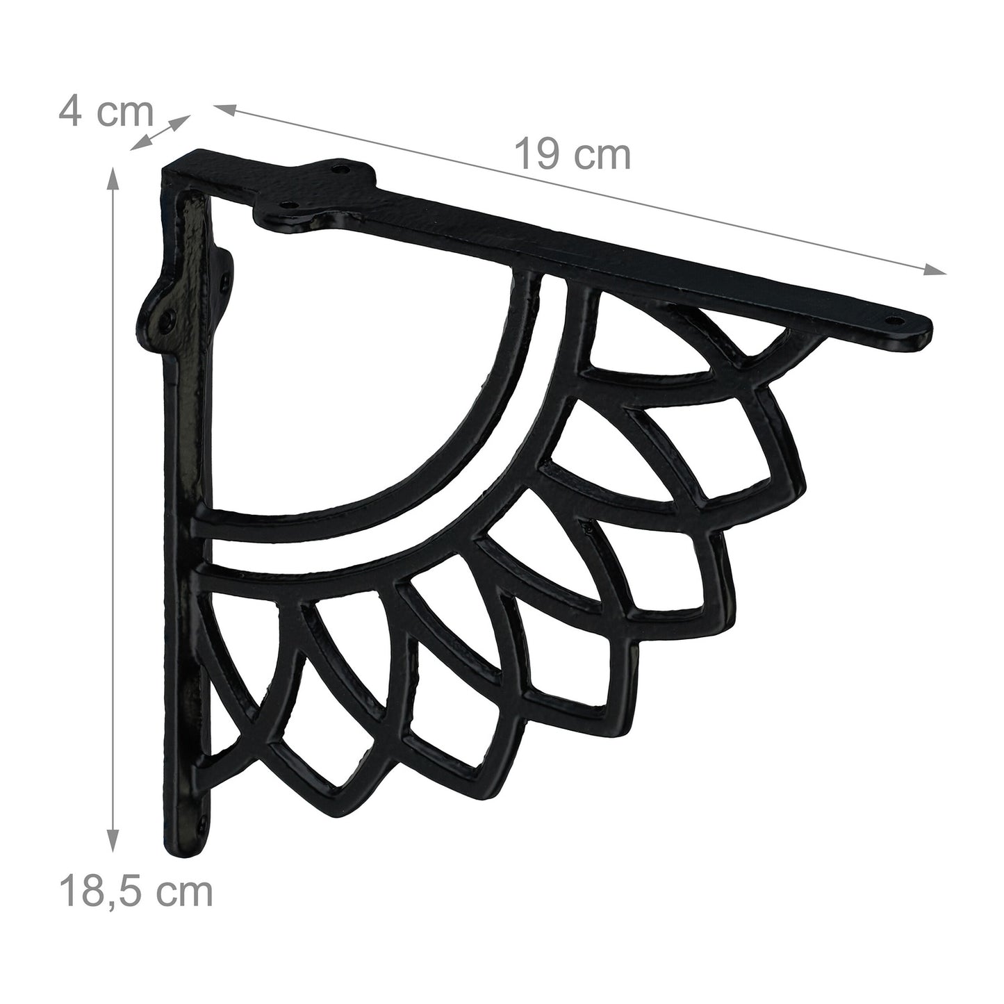 Cast Iron Mandala Shelf Brackets, Set of 2