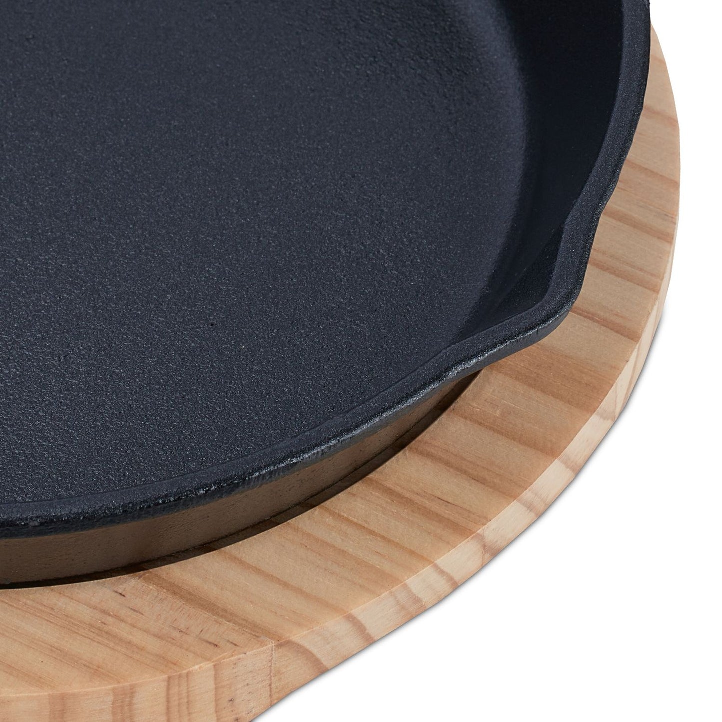 Cast Iron Serving Pan with Wooden Trivet
