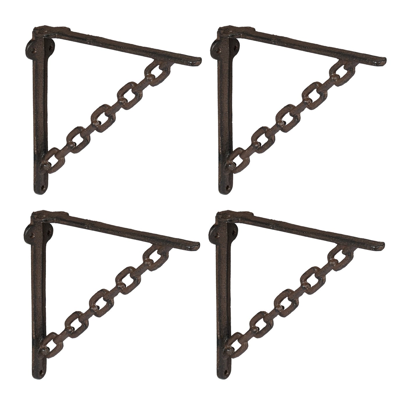 Cast Iron Shelf Brackets, Chain Design, Set of 4
