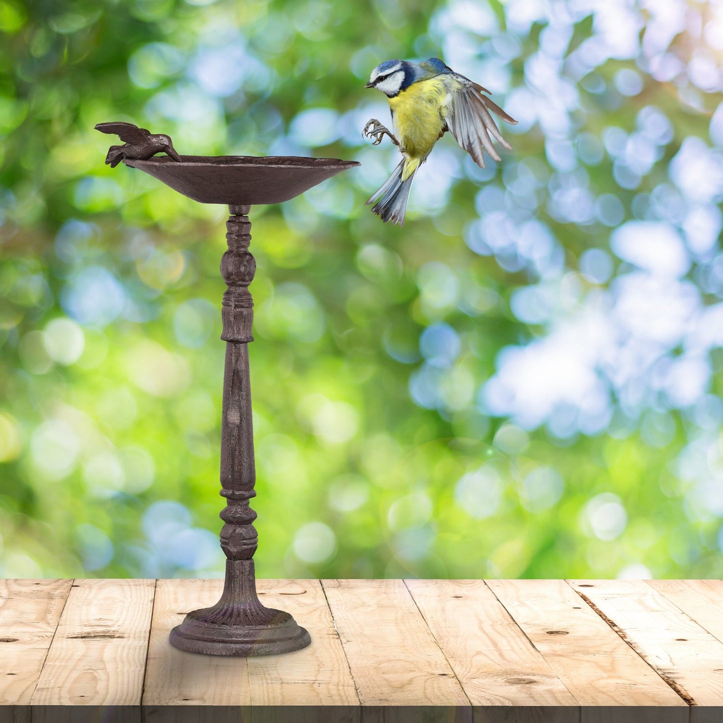 Cast iron bird bath