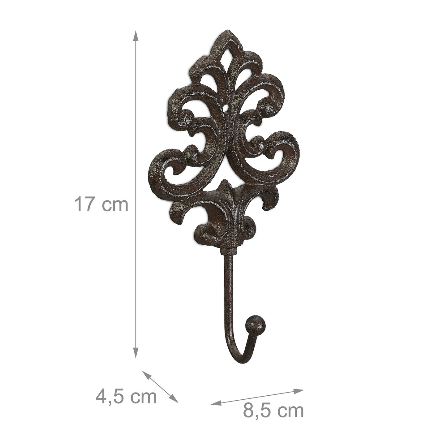 Cast iron coat hooks - set of 6